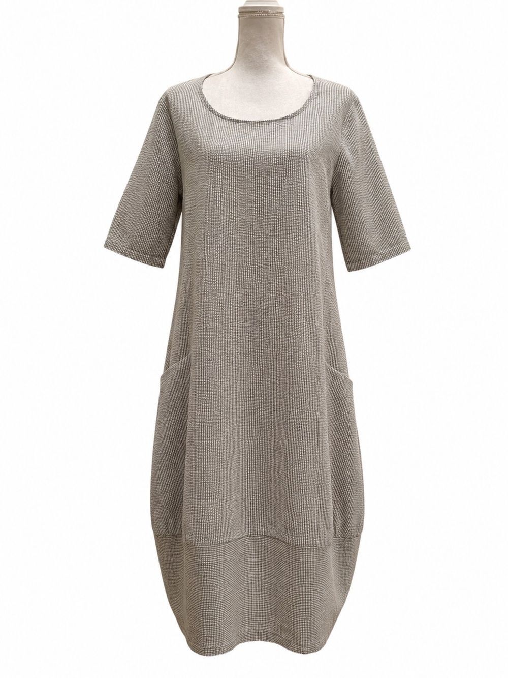 Matti Mamane Lagenlook Seersucker Bubble Dress Pockets Medium - Picture 2 of 9